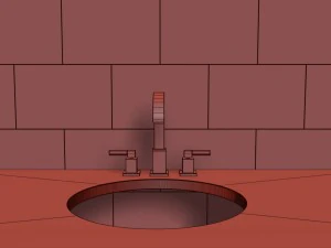 modern lever-handle 8in widespread faucet 3D Model