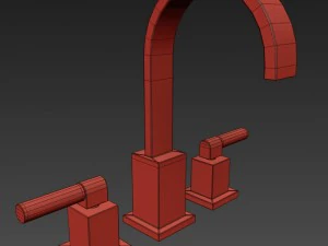 modern lever-handle 8in widespread faucet 3D Model