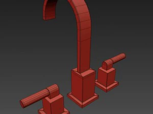 modern lever-handle 8in widespread faucet 3D Model