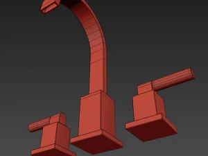 modern lever-handle 8in widespread faucet 3D Model