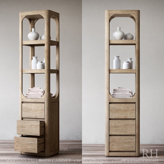 rh martens tall bath cabinet 3D मॉडल .c4d .max .obj .3ds .fbx .stl .blend 