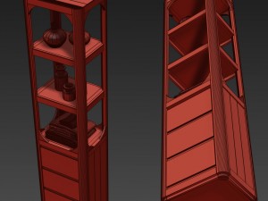 rh martens tall bath cabinet 3D मॉडल