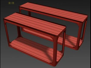 martens rectangular console table 3D Model