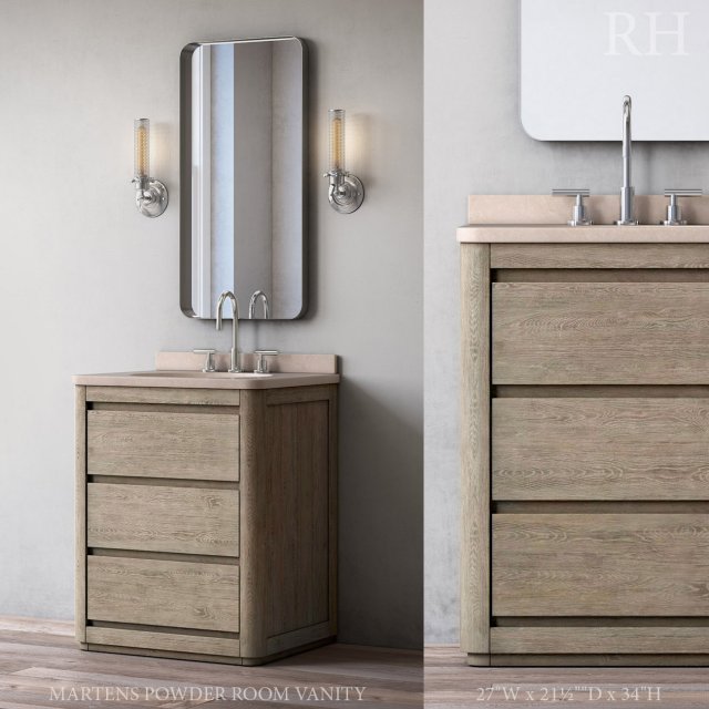 martens powder room vanity 3D 모델 .c4d .max .obj .3ds .fbx .stl .blend