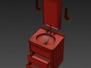 martens powder room vanity 3D Model