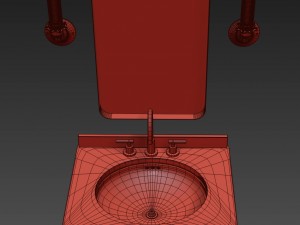 martens powder room vanity 3D 모델