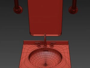 martens powder room vanity 3D Model