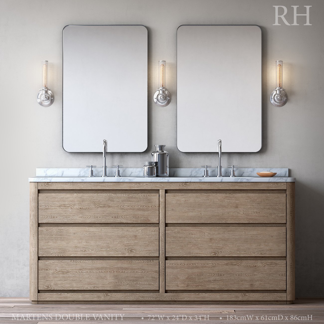 Rh Martens Double Vanity 3d Model In Bathroom 3dexport