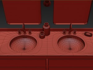 rh martens double vanity Modèle 3D