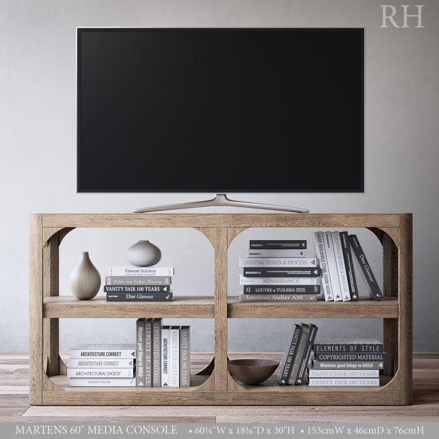 martens 60in media console 3D Model .c4d .max .obj .3ds .fbx .stl .blend 