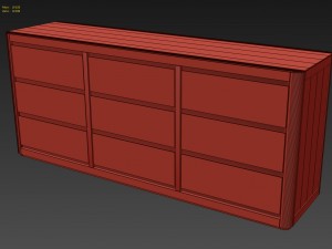 rh martens 9-drawer dresser 3D Model