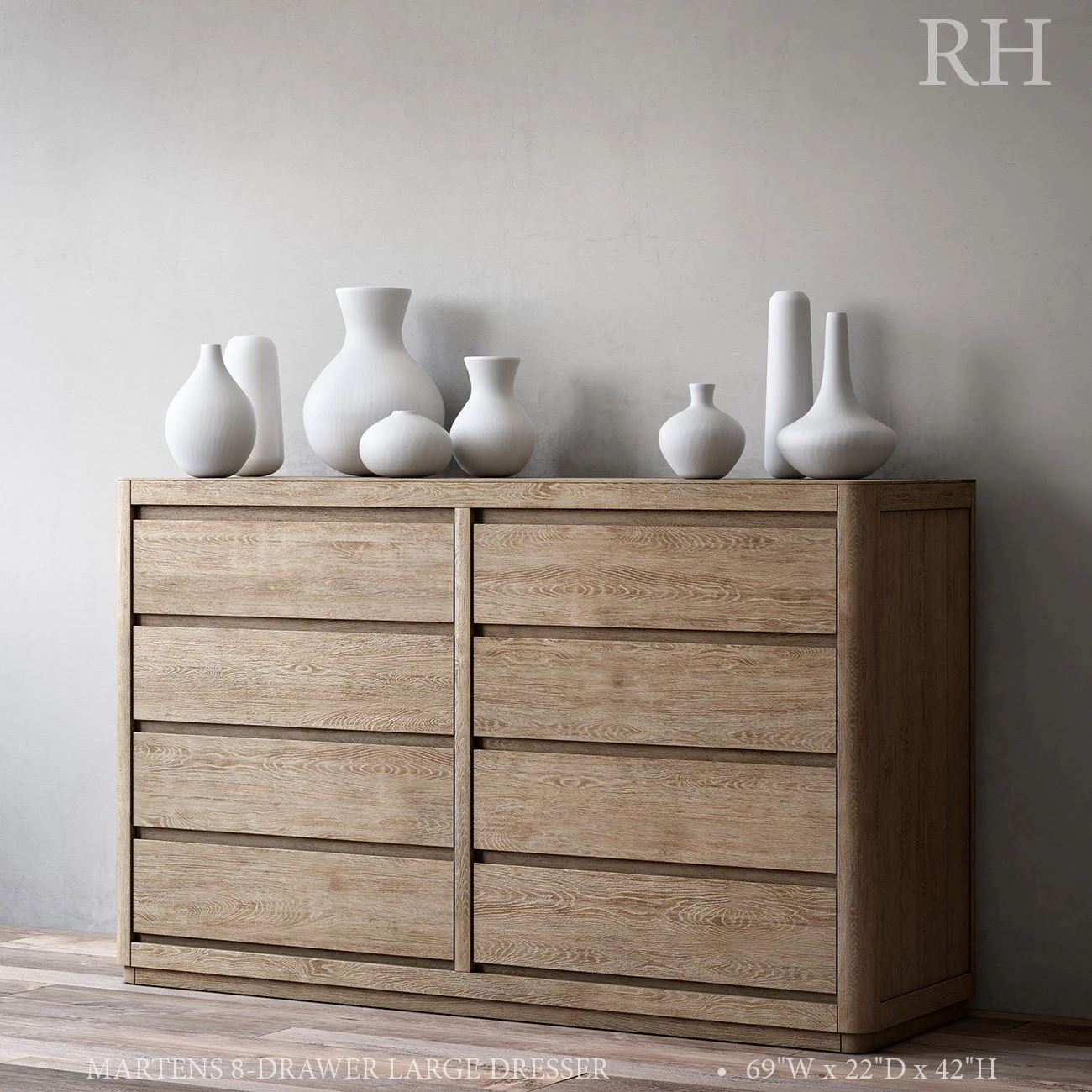 martens 8-drawer large dresser 3D Model .c4d .max .obj .3ds .fbx .stl .blend 