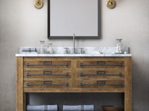 rh mercantile extra-wide single vanity sink Modelo 3D