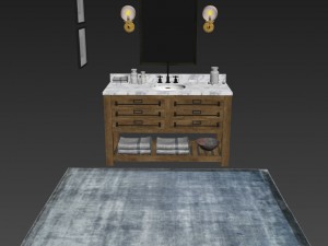 rh mercantile extra-wide single vanity sink Modelo 3D