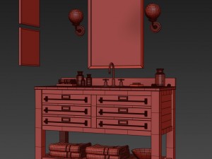 rh mercantile extra-wide single vanity sink Modelo 3D