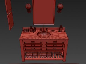 rh mercantile extra-wide single vanity sink Modelo 3D