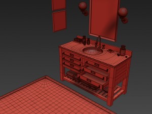 rh mercantile extra-wide single vanity sink Modelo 3D