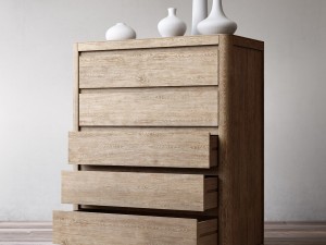 rh martens 5-drawer narrow dresser 3Dモデル