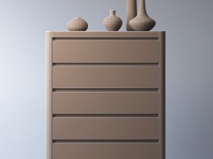 rh martens 5-drawer narrow dresser 3D Модель