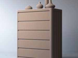 rh martens 5-drawer narrow dresser 3D Модель