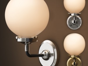 bistro globe clear glass single sconce 3D मॉडल