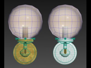 bistro globe clear glass single sconce Modèle 3D