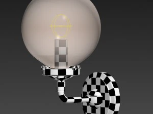 bistro globe clear glass single sconce 3D Model