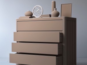 martens 4-drawer dresser 3D Model