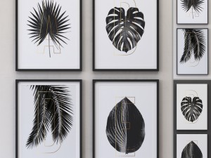 letters plants framed set-01 3D मॉडल