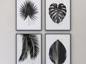letters plants framed set-01 3D Model
