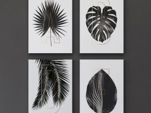 letters plants framed set-01 3D Model