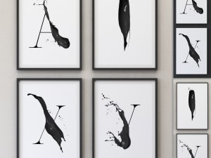 letters artsy framed 3D Модель