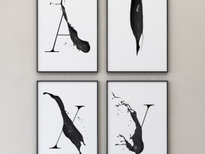 letters artsy framed Model 3D