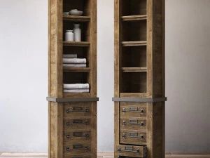 mercantile tall bath cabinet 3D Model