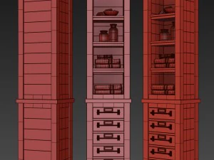 mercantile tall bath cabinet 3D Model