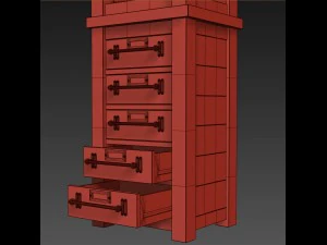 mercantile tall bath cabinet 3D Model