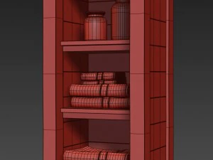 mercantile tall bath cabinet 3D Model