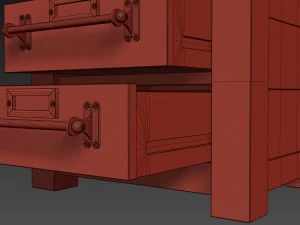 mercantile tall bath cabinet 3D Model