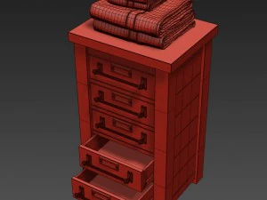 mercantile short bath cabinet 3D Model