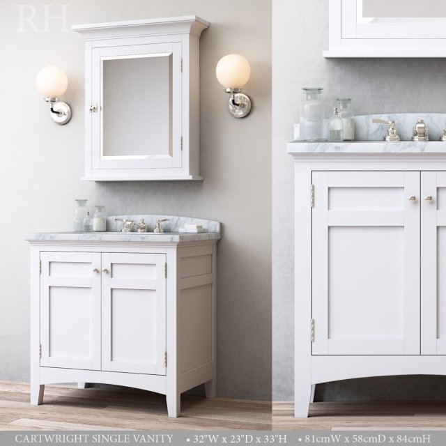 cartwright single vanity 3D Модель .c4d .max .obj .3ds .fbx .stl .blend 
