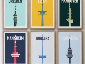 набор с городским принтом-01 3D Модель