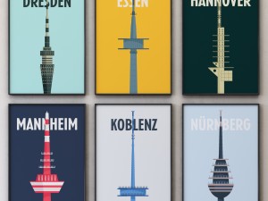 city print collection set-01 3D 모델