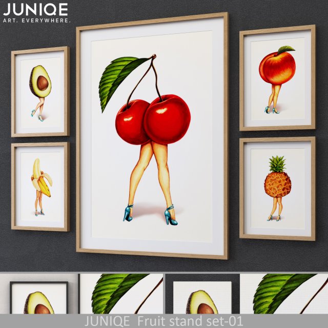juniqe fruit stand set-01 3D Model .c4d .max .obj .3ds .fbx .stl .blend 