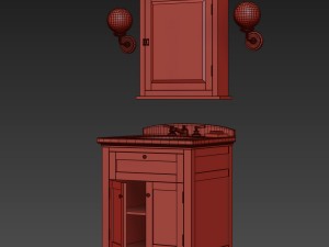 rh cartwright powder room vanity 3D Model
