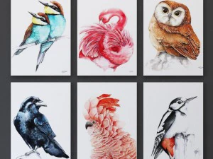 juniqe birds framed 3D Model