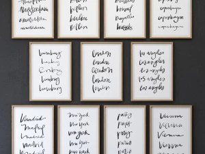 conjunto de cole&ccedil;&atilde;o de estampas da cidade juniqe-04 Modelo 3D