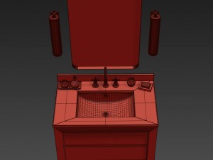 rh reclaimed russian oak single vanity 3D 모델