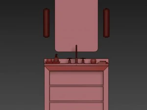 rh reclaimed russian oak single vanity 3D Model