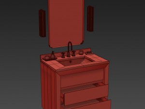 rh reclaimed russian oak single vanity 3D 모델