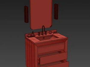 rh reclaimed russian oak single vanity 3D Model